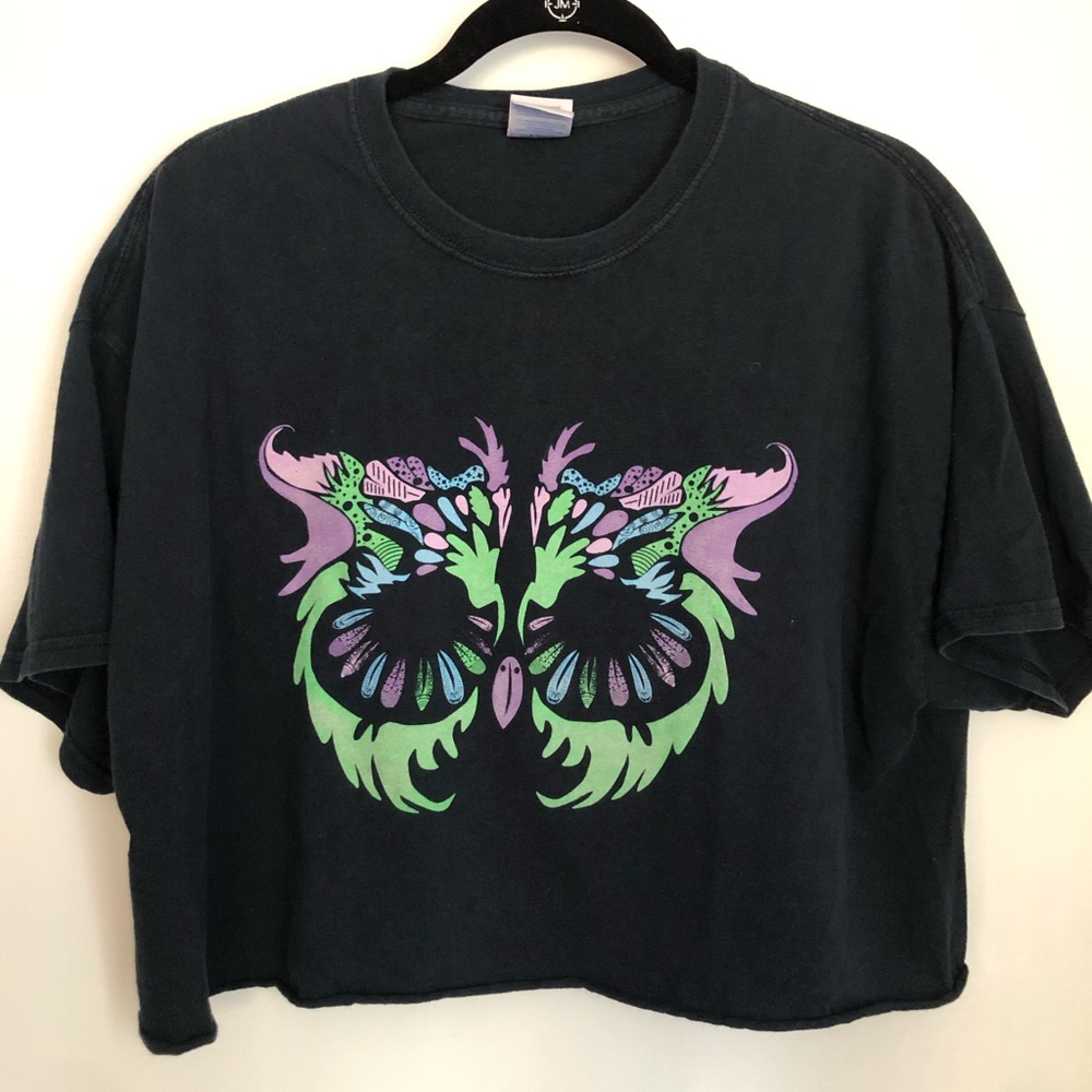 Thrifted Rowan University Cropped Tee